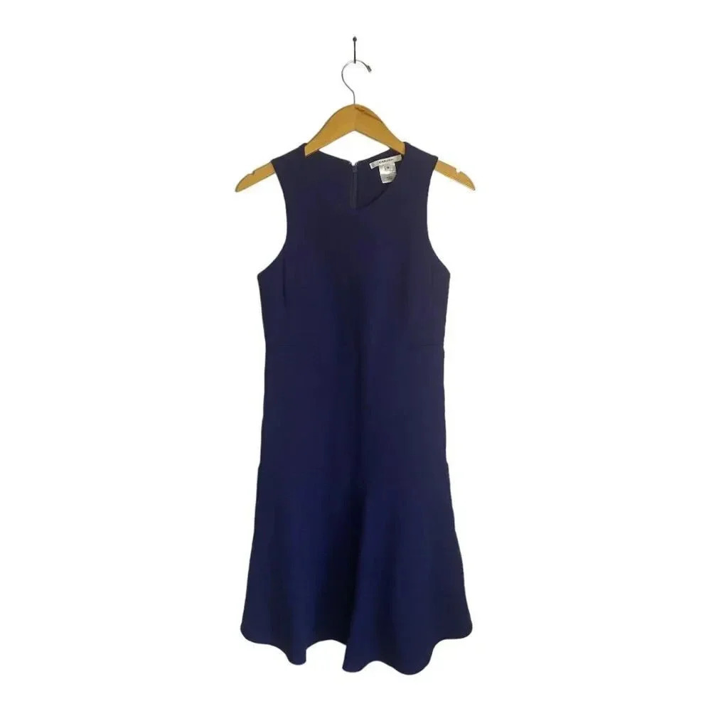Carven Blue Wool Drop Waist Dress